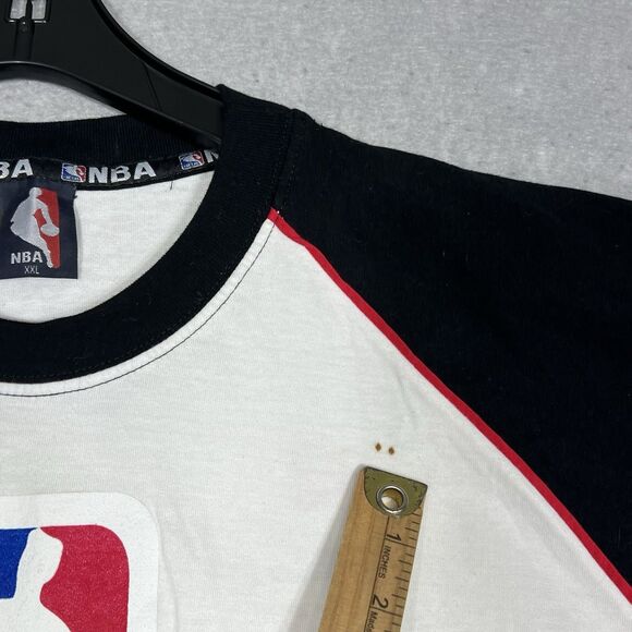 Vintage NBA All Teams T-Shirt Men’s 2XL Black/ White ALLSTARS Double Sided Tee - Picture 6 of 12